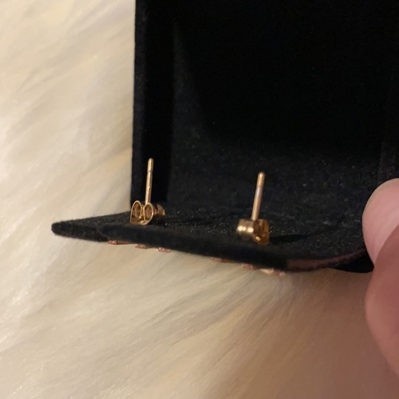 MK stainless steel gold earrings - Picture 3 of 6